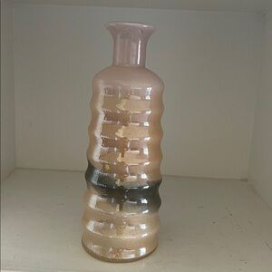 Wavy Peach and Green Decorative Vase
